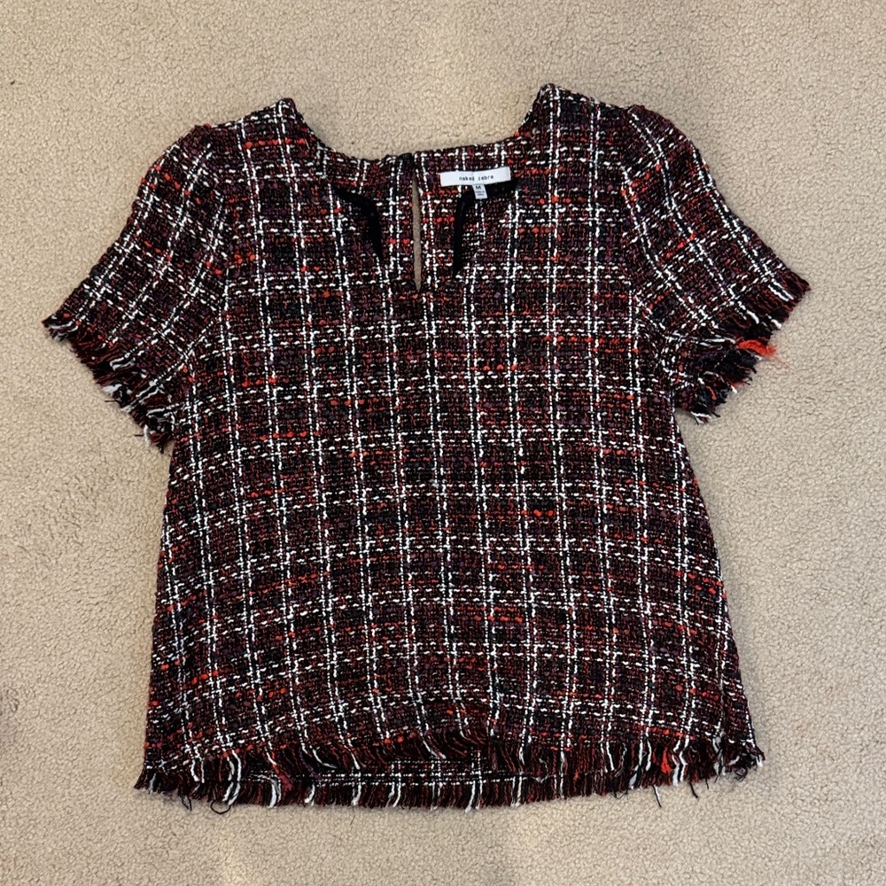 Naked Zebra Multicolor Tweed Blouse